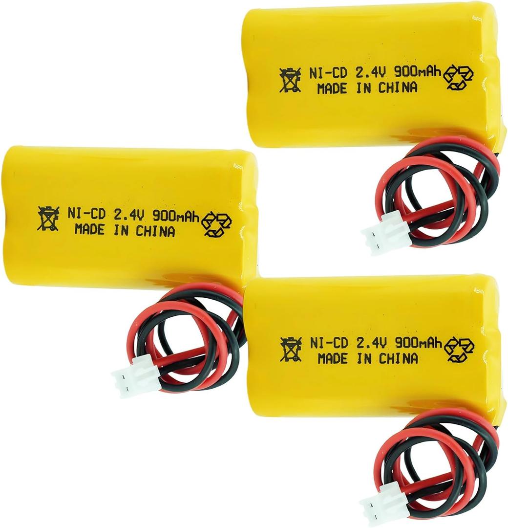 Ni-Cd 2.4V Exit Sign Emergency Light Batteries 900mAh for Exitronix 10010036 Lithonia 10010034 Interstate NIC1394 BEL-179 (3 Packs)