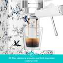 CASABREWS CM5418 Espresso Machine 20 Bar, Small Espresso Maker with Steam Milk Frother, Stainless Steel Coffee Machine with 34oz Removable Water Tank for Cappuccino, Latte Machine, Blue Willow