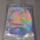 100 Pack Resealable Holographic Bags for Small Business, Iridescent Mylar Bags with Clear Front Smell Proof Foil Packing Pouches for Multipurpose Storage (7.9 X 10.2 inches)