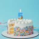 2 x Birthday Number Candle, Beach Theme Birthday Party Candle Sailing Boat Birthday Party Decoration Paraffin Blue Sea Number Candles for Cake Topper for Wedding Summer Party (Number 5)