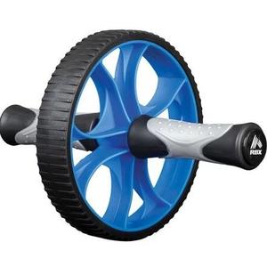 RBX Travel Ab Roller Wheel with Dual Wheels for Core Fitness and Strengthening, Blue