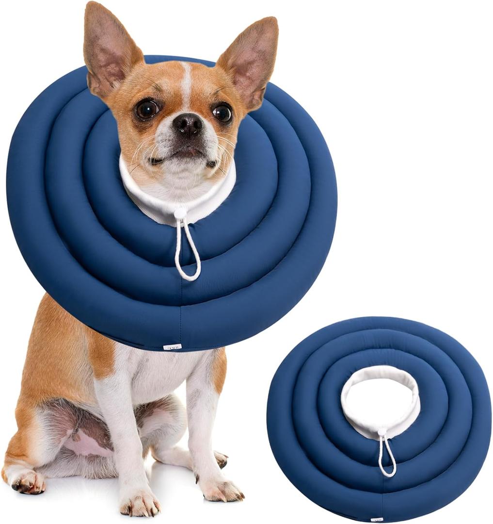Soft Dog Cones, Recovery Dog Donut Collar After Surgery- Cone of Shame Alternative, Pet Elizabethan E-Collar Anti-Bite Lick Wound Healing Adjustable for Small Large Medium Dogs (2XL(Neck Girth8.6-18IN))