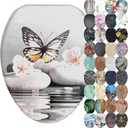 Sanilo Soft Close Toilet Seat ELONGATED, Quiet and Slow Close Lid and Seat, Strong Bumpers and Hinges, Vanesa