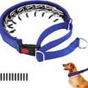 No Pull Martingale Dog Collar for Large Medium Small Dogs, Heavy Duty Nylon Reflective Adjustable Anti Pull Slip Collar with Buckle for Training Walking (M, Dark Blue)