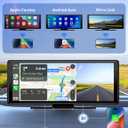 Wireless Apple Carplay Screen for Car, 10.26" HD Touchscreen Portable Android Auto Car Stereo with Bluetooth Car Radio Receiver Support GPS Navigation, Voice Control, Mirror Link, FM/AUX