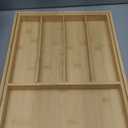 VaeFae Premium Bamboo Drawer Organizer, Expandable Silverware Drawer Organizer, Cutlery Tray with Dividers for Kitchen Utensils (Natural, Large)