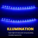 YM E-Bright Upgrade Blue Golf Cart Lights Car Underglow Led Strip Lights for Marine Boat Deck Motorcycles Kayak Interior Exterior 5050 Chipset 15SMD Waterproof IP67 DC 12V(Pack of 4)