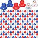 Lenwen Pack of 12 Patriotic Rubber Ducks Bulk 1.96 Inch 4th of July Float Rubber Ducks Independence Day Small Shower Star Ducky for Memorial Day Birthday Gift Baby Shower Pool Party