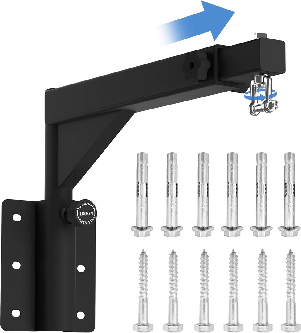 VivaZen Adjustable Heavy Duty Bag Hanger,Wall Mount Punching Bag Hanger,Thickened Steel Plate and Stainless Steel kit for Home Gym Indoor Outdoor (Supports up to 900Ib)
