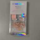 BTArtbox Press On Nails Short - Almond French Tip Press On Nails with Glue for Women, Soft Gel Glue On Nails in 16 Sizes - 32 Stick On Nails Kit, White French