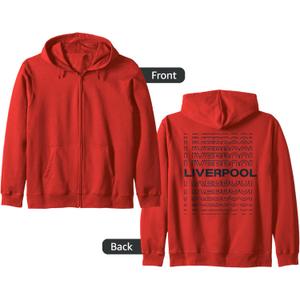 Minimalist City - United Kingdom Modern Liverpool Zip Hoodie, Size S