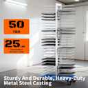 50-Shelf Paint Drying Rack Heavy-Duty Steel Cabinet Door/Art/Painting Drying Rack with 4 Locking Casters, 25 lbs per Shelf Suitable for Panels,Drawing,Artwork & Cabinet Doors
