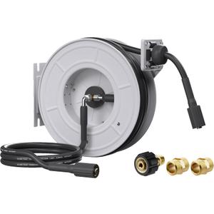 Giraffe Tools Pressure Washer Hose Reel with 65ft Replaceable Hose, Power Washer Retractable Hose Reel, Heavy Duty, Wall/Floor Mounted, 3200 PSI