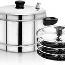 Idli maker Idli cooker idly stand idli steamer idli maker stainless steel (4 plates 16 idlis) in one time Kitchen item Export Quality (pack of 1)