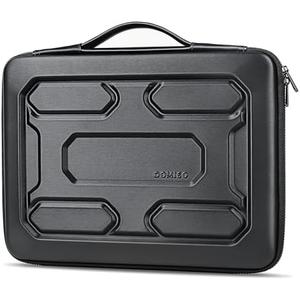 DOMISO 17 inch Laptop Sleeve with Handle Shockproof Computer Bag Waterproof EVA Protective Carrying Case for 17" Lenovo Yoga 720 IdeaPad 310 320 ThinkPad T570/Dell Inspiron 15/HP Envy 15, Black