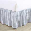 Laura Ashley Home - Cotton Ruffled Bedskirt, Lightweight Home Decor with Classic Style (Blue, Full)