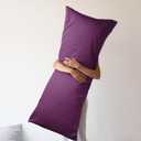 Body Cooling Pillowcase Long Pillow Case Breathable Cool Silky Soft Rayon Derived from Bamboo Fabric,Hair and Skin Friendly,Dark Purple,1 Pack,20x54IN