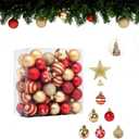 Christmas Balls 50PCS 1.57Inch Christmas Tree Hanging Ornament Xmas Ball Decoration,Red and Gold Christmas Ornaments Balls for Xmas Tree Wreath Garland