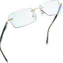 LifeArt Blue Light Blocking Glasses,Computer Reading Glasses,Rimless Frame Tinted Lens with Diamond,Stylish for Men (+1.50 Magnification)