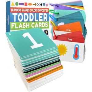 Toddler Flash Cards - Learn Colors, Numbers, Shapes, Opposites on Thick Jumbo Flashcards for Early Learners - Teacher Designed for Preschool, Kindergarten & Toddlers