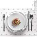 MY DRAP Formal Designer Collection Luncheon Napkins (12 Napkins, Silver Stars)