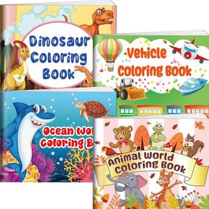 Kalysky 4Pack Large Coloring Books for Toddlers 1-3,2-4,Coloring Books for Kids Ages 2-4,4-8,Size-8.5 * 11inch