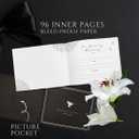 9.8"L x 7.8" H x 0.5" Funeral Guest Book For Memorial , A guest Book for Funeral with Gold Engraving - Memorial Guest Book Space for Name , Contact/Address Memory & Thoughts Memorial Service Registry