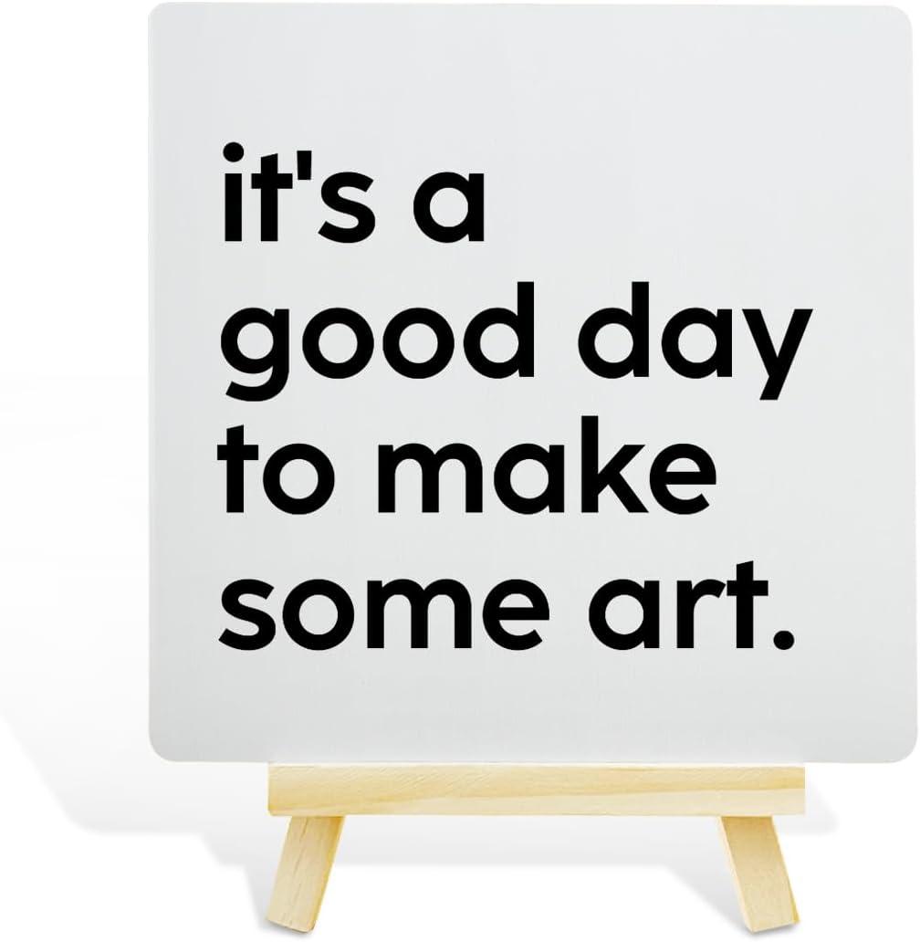 4 x Painting Gifts for Women Men, Birthday Christmas Gifts for Artist Art Lover Students Painter, Art Lover Artist Birthday Gifts for Teacher, Artist Decor Sign, Good Day