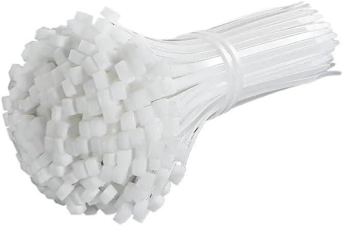 Small Zip Ties,White Zip Ties 4X150MM 100PCS, Nylon Cable Ties Self Locking Tie Straps, Heavy Duty clear zip(White 100PCS 3X200MM)