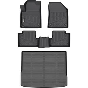 HAFIDI® Floor Mats & Cargo Liner Set Fit for 2019-2023 Jeep Cherokee (Not for Grand Cherokee) All Weather Protection TPE Anti-Slip Automotive Full Set Floor Liners Custom Accessories - Black