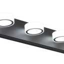 SOLFART 6 Light Modern LED Vanity Lights Over Mirror Matt Black Metal Base Bathroom Lighting Fixtures 44.9 Inch 9550-ND (Black- Round shade- Non Dimmable)