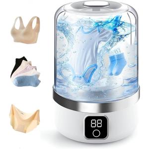 Underwear Washing Machine - 2025 Upgraded Portable Mini Washing Machine Rechargeable Washer, Laundry Cup for Bra, Underwear, Socks (White)