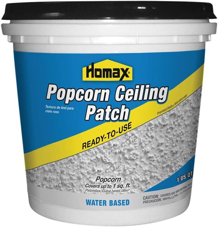 Homax Ready-to-Use Popcorn Ceiling Patch Texture - Covers up to 1 sq ft, White, 1 Quart (32 Fl Oz (Pack of 1)) Homax Ready-to-Use Popcorn Ceiling Patch Texture - Covers up to 1 sq ft, White, 1 Quart (32 Fl Oz (Pack of 1))