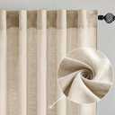 MIULEE Light Taupe Linen Curtains 72 Inch Length 2 Panels for Bedroom Living Room, Soft Linen Textured Window Drapes Semi Sheer Light Filtering Back Tab Rod Pocket Farmhouse Modern Burlap Look Decor