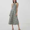 Pact Organic Cotton Women's Fit & Flare Halter Dress (Green)