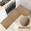 Kitchen Rugs,Kitchen Mats for Floor,Non Slip Washable 20"x 30"+20"x 48" Neutral Braided Rug,Faux Jute Rug with Non Slip Backing for Kitchen,Solid,Easy Clean,Area Rugs Sets of 2Pcs,Tan Brown