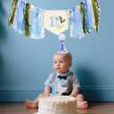 One Funny Goose High Chair Banner for Boys - Funny Goose Theme 1st Birthday Decorations, High Chair Banner First Birthdays Boy, Goose First Birthday Crown Hat & Cake Topper for Party Decor