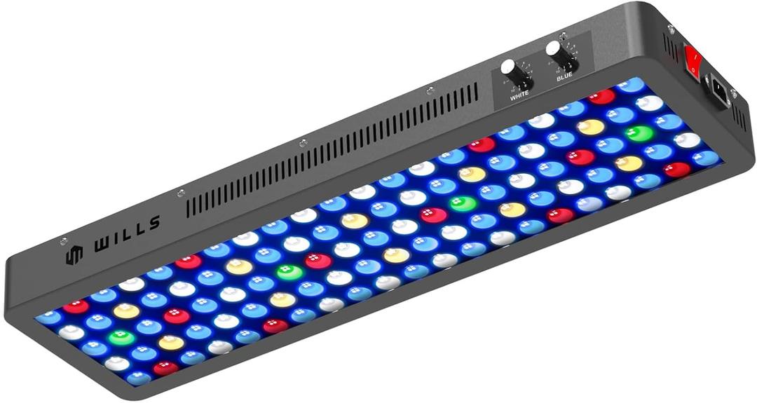 Wills Aquarium Light, 200W Full Spectrum LED Reef Lights, 28"x8.5"x2.4"