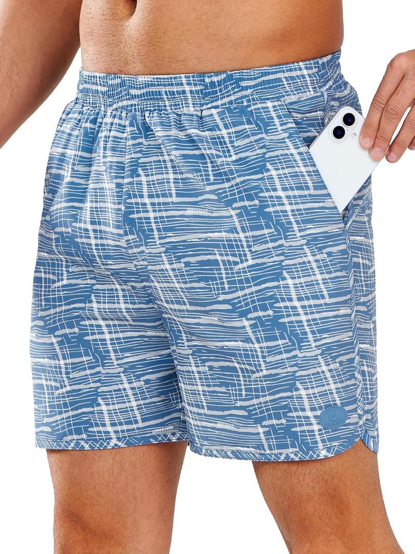 NORTHYARD Mens Swim Trunks 5" Beach Swim Shorts Quick Dry Bathing Suit with Mesh Liner Packable (XL)