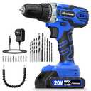 AVID POWER 20V MAX Power Drill Kit, Cordless Drill Set with Battery and Charger, 2 Variable Speed, 3/8-Inch Keyless Chuck, 19 Position and 22pcs Bits - Blue