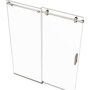 AXIS 57"-59" W x 76" High Euroglide Frameless Single Sliding Shower Door with 5/16" Tempered Glass (Brushed Stainless)