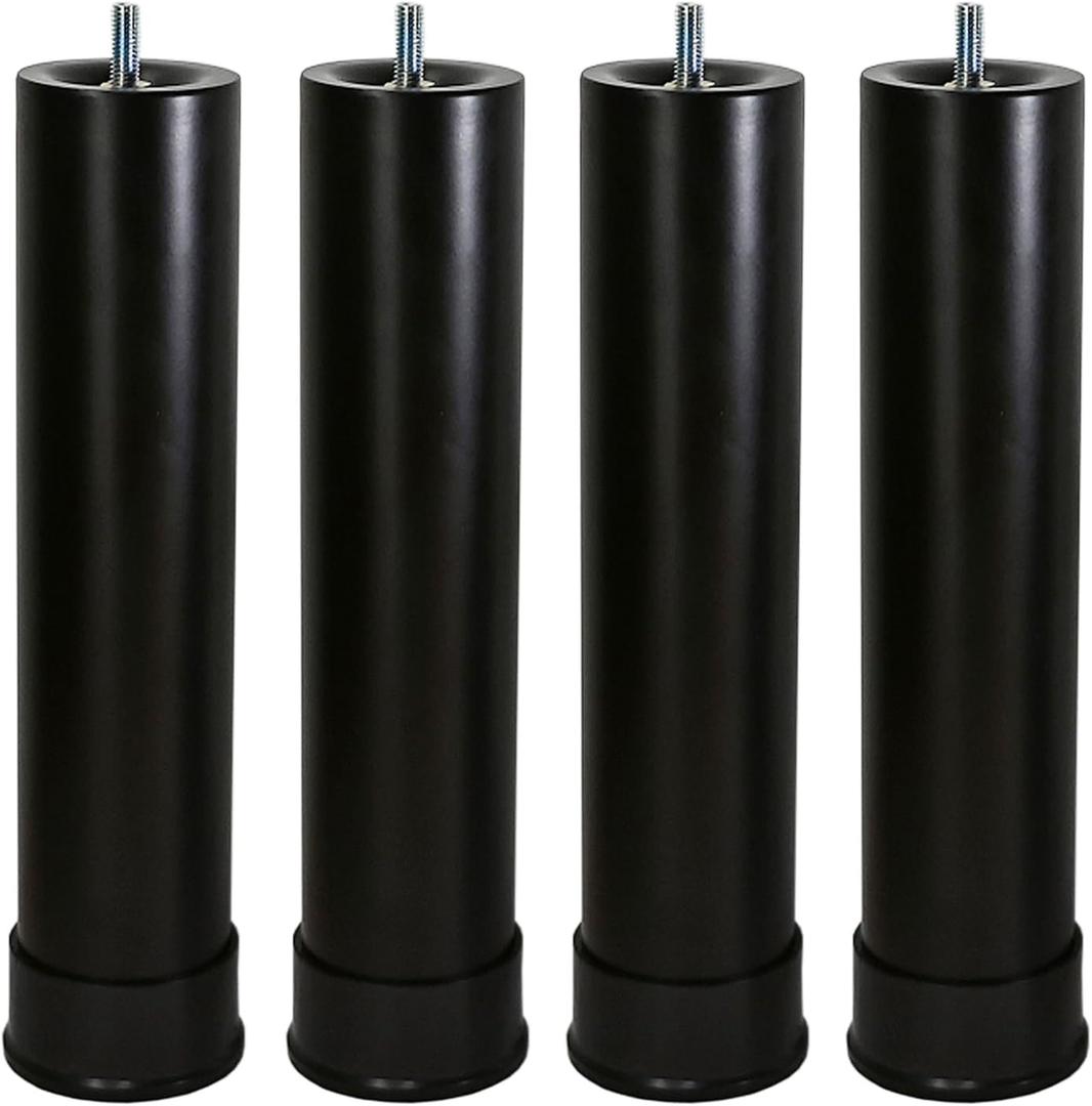 11 Inch Metal Adjustable Bed Base Frame Leg Replacement Heavy Duty Extra Height Leg Compatible with 93% of Frameworks Such as M8 M10 Thread (Set of 4) (11'' compatible, 4pcs-black)