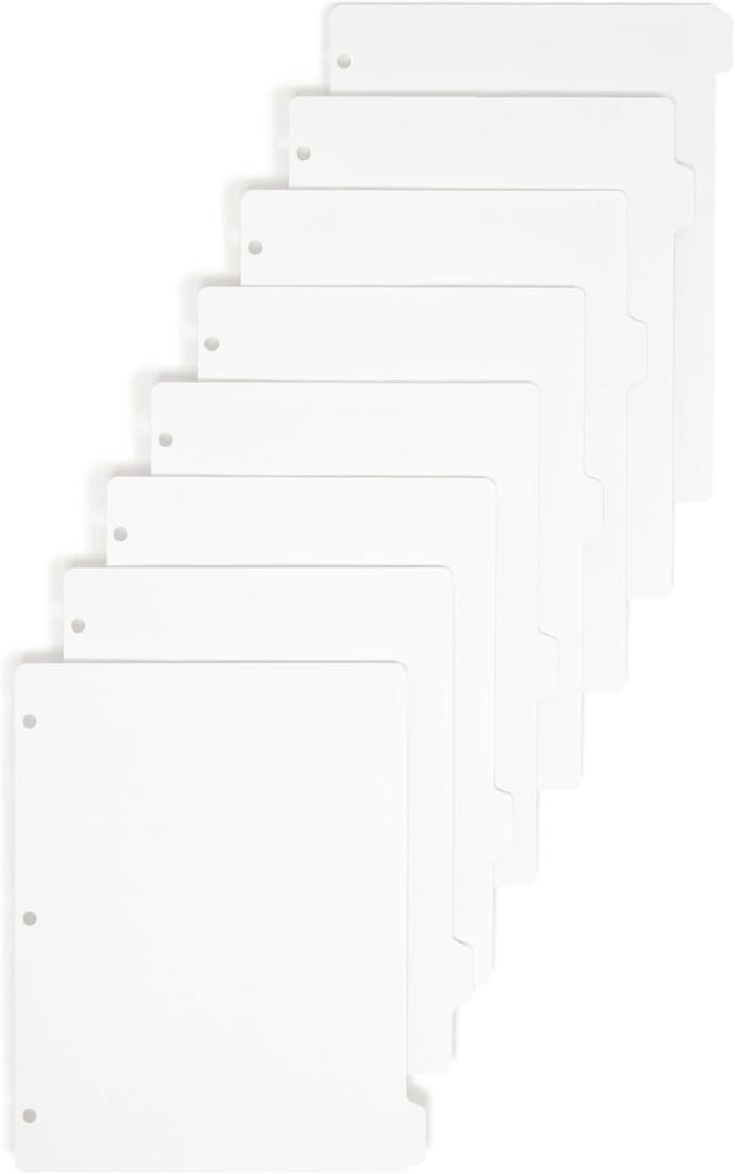Smead Binder Dividers, Pack of 96, Includes 12 Sets of 1/8-Cut Letter Size Index Dividers, Pre-Punched 3-Hole, Plain Paper Tabs for Easy Labeling, Ideal for School, Office or Home Organization (89418)
