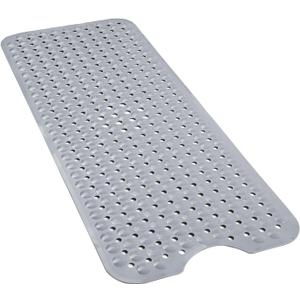 FLMHT Bath mat Non-Slip, Longer Bathtub mats, Shower mat, Innovative 310 Bubble Massage Suction Cups, Machine Washable, 40 x 16 inches, (Grey)