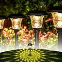 GIGALUMI 8 Pack Solar Pathway Lights, Solar Garden Lights Outdoor Warm White, Waterproof Led Path Lights for Yard, Patio, Landscape, Walkway (Black)