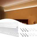 Muzata 5Pack 3.3FT/1M Plaster-in LED Channel Wall Light Decoration Aluminum LED Diffuser Channel with Spotless Milky White Cover Drywall Ceiling U130 HW 1M