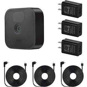 3Pack Weatherproof Outdoor Power Adapter for All-New Blink Outdoor & Blink XT / XT2, with 30ft/9m Long and Thin Charging Cable (NOT for Blink Mini) - Black