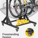 monTEK Freestanding Bike Storage Rack for 3 Bikes, Heavy Duty 210LBS Vertical Bike Stand with 3 Bike Hooks & 4 Helmet Hooks, Indoor and Outdoor Bike Storage Rack with Locking Casters