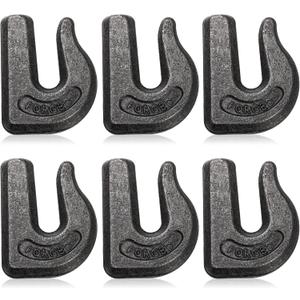 SOUJOY 6 Pack Weld on Grab Hook, 3/8" Tractor Bucket Hooks, G70 Forged Clevis Weldable Tow Chain Hook for Chain Pulling and Lifting, Trailer Truck, Rigging, Car