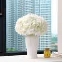 68PCS White Hydangea Artificial Flower Bulk Ivory Heads with 8" Stems, 6.2" Large Faux Hydrangeas Bulk for Wedding Centerpieces, Home Decor, Party, DIY Wreaths